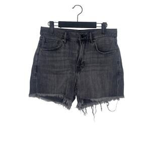 All Saints Distressed Black Denim Shorts